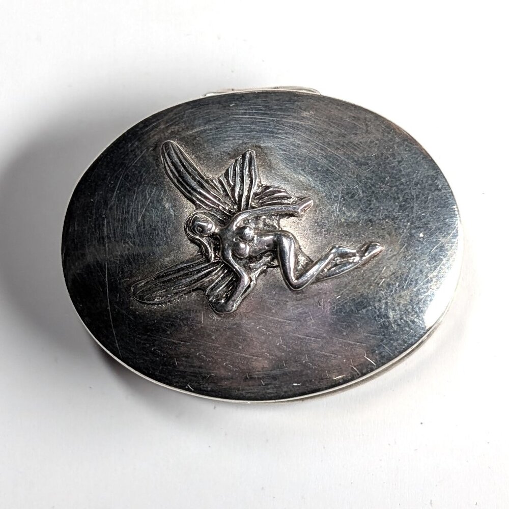 Sterling Silver Fairy pill box or trinket Box - Picture 9 of 14